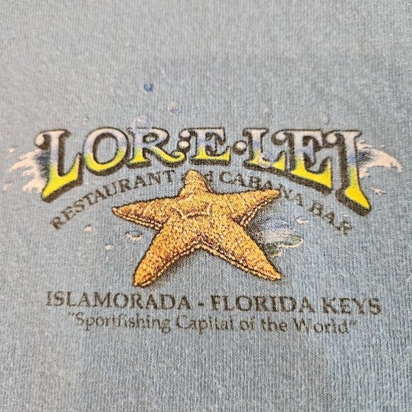 LORELEI Mermaid Print from Florida Keys Blue T-Shirt Short Sleeve Size Large - Picture 8 of 8